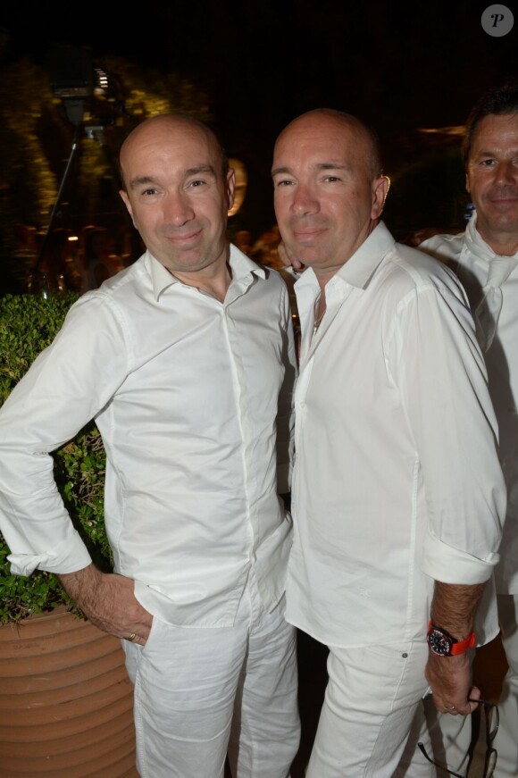 Exclusif - Les chefs et jumeaux Laurent et Jacques Pourcel à la Soirée blanche organisée par le chef Christophe Leroy, aux Moulins de Ramatuelle, le dimanche 7 juillet 2013.