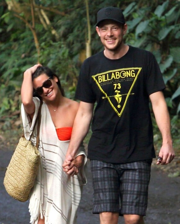 Exclu - Cory Monteith et Lea Michele sur la plage à Hawaii, le 1er janvier 2013.