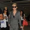 Miley Cyrus arrive à l'aéroport Heathrow de Londres, le 17 juillet 2013.