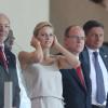 La princesse Charlene et Albert de Monaco assistaient au meeting Herculis, dixième étape de la Golden League, au Stade Louis II de Monaco, le 19 juillet 2013