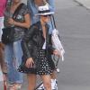 EXCLU - Laeticia Hallyday, ravissante, arrive a l'aéroport de Saint Barthelemy pour leurs vacances d'été alors que Johnny est en tournage à Saint-Gervais sur le dernier film de Claude Lelouch 'Salaud on t'aime', le 22 juillet 2013.