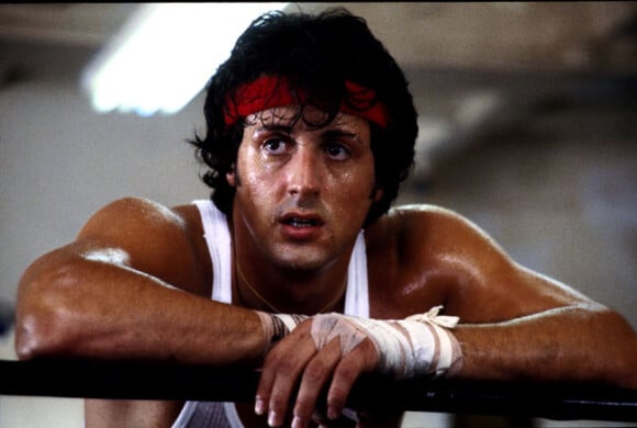 Sylvester Stallone en 1976 dans Rocky.