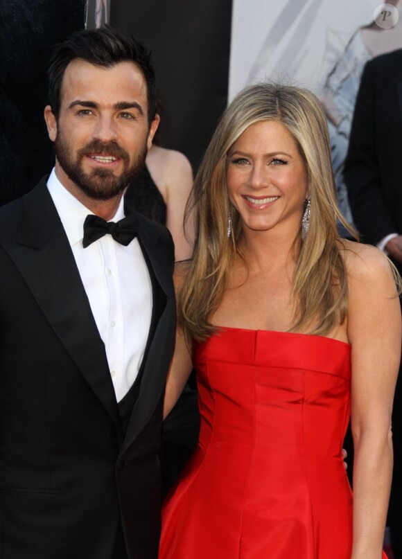 Justin Theroux et Jennifer Aniston lors de la cérémonie des Oscars 2013