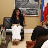 Exclusif - Yamina Benguigui, ministre déléguée à la Francophonie, a recu les membres de l'association "Femmes de Centrafrique Debout" pour aborder la situation humanitaire dans ce pays, au Quai d'Orsay, à Paris, le 30 juillet 2013.