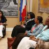 Exclusif - Yamina Benguigui, ministre déléguée à la Francophonie, a recu les représentantes de l'association "Femmes de Centrafrique Debout" pour aborder la situation humanitaire dans ce pays, au Quai d'Orsay, à Paris, le 30 juillet 2013. 