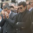Jerôme Cahuzac et Patrick Bruel aux obsèques au cimetière de Montmatre à Paris le 3 juin 2013.