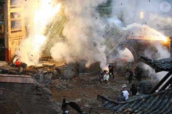 Une explosion sur le tournage de Transformers 4 à Detroit, le 31 juillet 2014.
