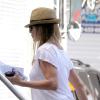 Jennifer Aniston arrivant sur le tournage du film Squirrels to the Nuts à New York le 31 juillet 2013
