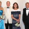Le prince Albert II de Monaco, la princesse Charlene de Monaco, la princesse Caroline de Monaco et Michael Bolton - 65e bal de la Croix-Rouge au sporting de Monte-Carlo, le 2 août 2013.