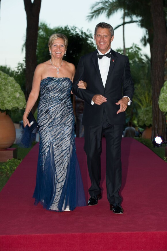 Mr et Mme Narmino - 65e bal de la Croix-Rouge au sporting de Monte-Carlo, le 2 août 2013.