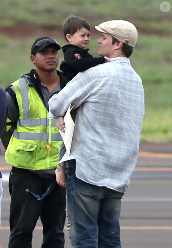Gisele Bundchen, Tom Brady et leurs enfants arrivent à Hawai en février 2013