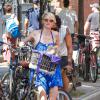 Carlos Leon et sa femme Betina Holte font du vélo à New York. Dimanche 4 août 2013.