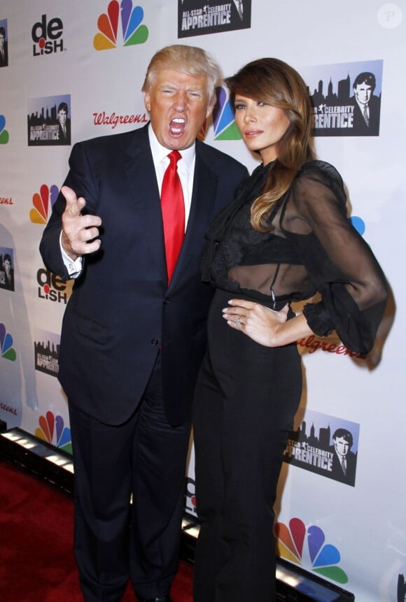 Donald Trump et sa nouvelle femme Melania Trump à New York le 8 mai 2013.