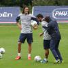 Les stars du PSG à l'entraînement sous les ordres de Laurent Blanc à Clairefontaine, le 7 août 2013