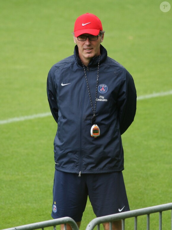Laurent Blanc lors de l'entraînement du PSG à Clairefontaine, le 7 août 2013