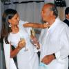 Irina Shayk, invitée de marque de la White Night Party de Fawaz Gruosi, fondateur et président de la marque de Grisogono, qui fête son 61e anniversaire. Porto Cervo, le 8 août 2013.