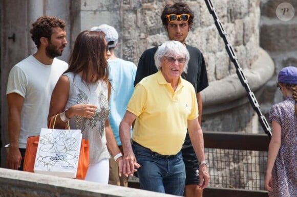 Bernie Ecclestone et sa très jeune femme Fabiana Flosi complices à Dubrovnik, à Croatie le 10 août 2013