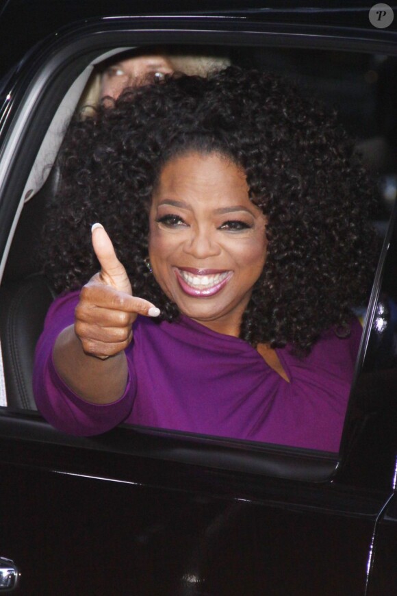 Oprah Winfrey lors de son arrivée pour l'enregistrement de l'émission Good Morning America à New York le 6 août 2013