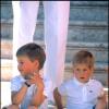 Les princes Harry et William à Palma de Majorque avec Charles et Diana, en août 1988, à l'invitation de la famille royale d'Espagne.