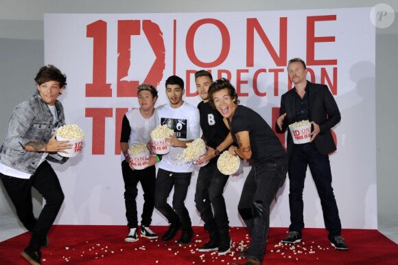 Les chanteurs du groupe One Direction présentent le film This Is Us à Londres, le 19 août 2013.
