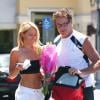 David Hasselhoff et sa compagne Hayley Roberts à Los Angeles, le 16 août 2013.