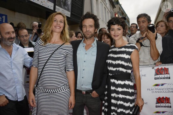 Cédric Klapisch, Cécile de France, Romain Duris et Audrey Tautou lors de l'ouverture du 6eme Festival du Film Francophone d'Angoulême le 23 Août 2013.