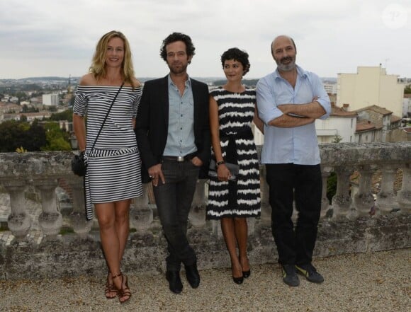 Cecile de France, Romain Duris, Audrey Tautou et Cedric Klapisch lors de l'ouverture du 6ème Festival du Film Francophone d'Angoulême le 23 Août 2013.