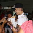 Justin Bieber arrive à l'aéroport de Fort Lauderdale, en Floride, le 16 août 2013.