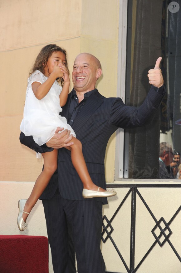 Vin Diesel et sa fille Hania Riley sur le Walk of Fame, à Los Angeles, le 26 août 2013.
