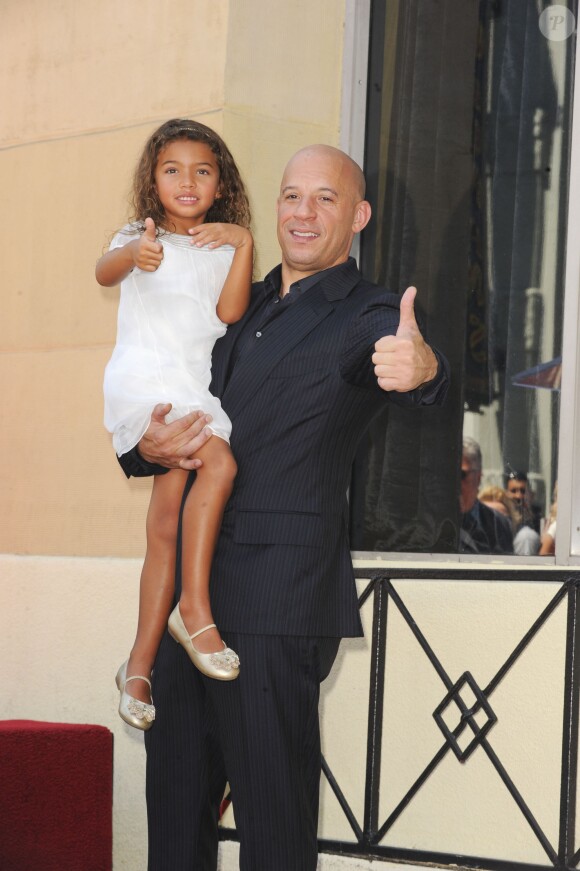 Vin Diesel et Hania Riley sur le Walk of Fame, à Los Angeles, le 26 août 2013.