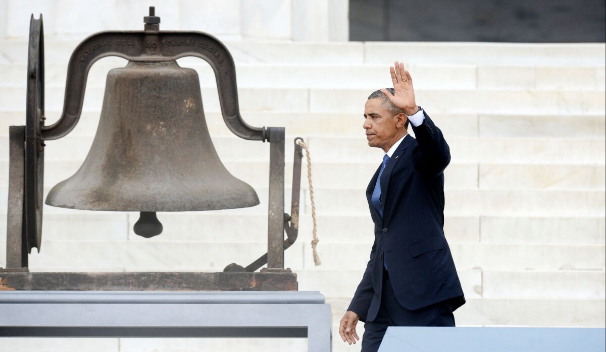 Photo : Barack Obama lors de la commémoration du 50e anniversaire de la ...