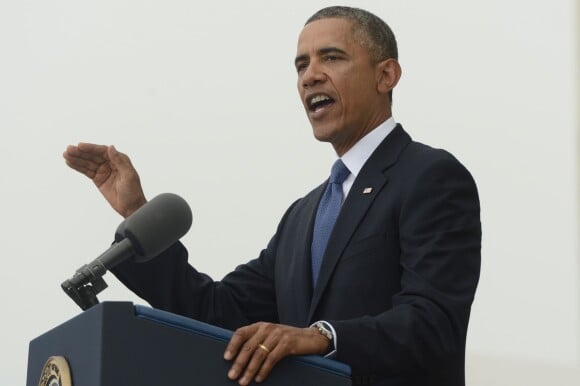 Barack Obama lors de la commémoration du 50e anniversaire de la marche de Washington, "Let The Freedom Ring", au sein de la capitale des Etats-Unis le 28 août 2013