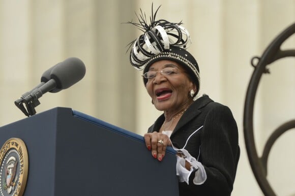 Christine King Farris, soeur de feu Dr. Martin Luther King Jr. lors de la commémoration du 50e anniversaire de la marche de Washington au sein de la capitale des Etats-Unis le 28 août 2013