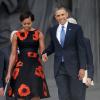Barack Obama et son épouse Michelle lors de la commémoration du 50e anniversaire de la marche de Washington au sein de la capitale des Etats-Unis le 28 août 2013