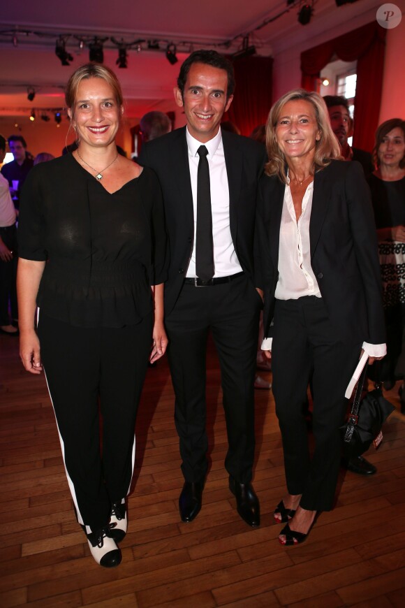 Claire Chazal, Julie Bonnie (Prix du Roman Fnac 2013) et Alexandre Bompard (PDG de la Fnac) lors de la soirée Prix du Roman Fnac au Théâtre du Châtelet, à Paris, le 29 août 2913.