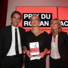 Claire Chazal, Julie Bonnie (Prix du Roman Fnac 2013) et Alexandre Bompard (PDG de la Fnac) lors de la soirée Prix du Roman Fnac au Théâtre du Châtelet, à Paris, le 29 août 2913.