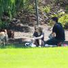 Amanda Seyfried et Justin Long se détendent dans un parc à Los Angeles, le 31 août 2013