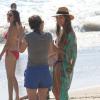 Jessica Alba, son mari Cash Warren et leurs filles Honor et Haven sur la plage de Malibu, le 1er septembre 2013.