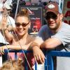Alyssa Milano avec son mari Dave Bugliari et leur fils Milo au Farmers Market, lors du Labor Day, à Studio City, le 1er septembre 2013.