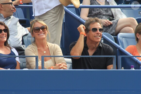 Ben Stiller et sa femme Christine Taylor lors de l'US Open 2013 à New York le 1er septembre 2013.