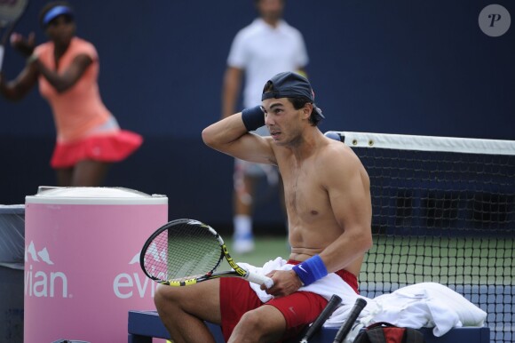 Rafael Nadal s'entraîne lors de l'US Open 2013 à New York le 1er septembre 2013.