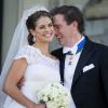 La princesse Madeleine de Suede et Chris O'Neill - Mariage de la princesse Madeleine de Suede avec Chris O'Neill au Palais de Drottningholm a Stockholm en Suede le 8 juin 2013.  Princess Madeleine of Sweden, and Christopher O'Neill arrive at Drottningholm Palace to attend the evening banquet after their wedding at Drottningholm Palace on June 8, 2013 in Stockholm, Sweden.08/06/2013 - Stockholm