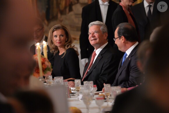 François Hollande et le président allemand Joachim Gauck lors d'un dîiner d'Etat à l'Elysée le 3 septembre 2013.