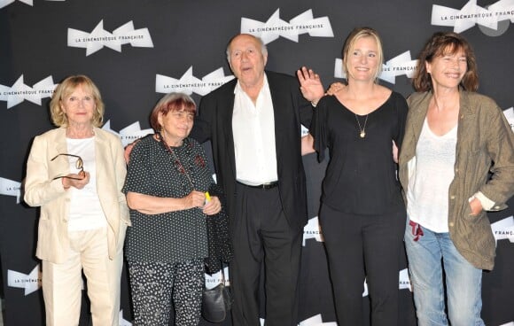 Bulle Ogier, Agnès Varda, Michel Piccoli, Natacha Régnier et Jane Birkin à l'ouverture de la rétrospective Michel Piccoli à la Cinémathèque à Paris le 4 septembre 2013.