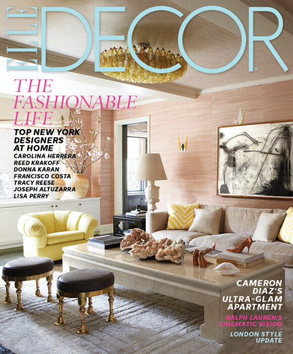 Cameron Diaz ouvre les portes de son loft new-yorkais dans le magazine ELLE Decor, octobre 2013.