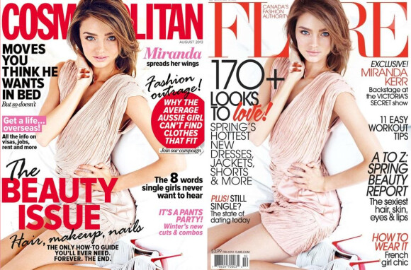 Miranda Kerr victime de photoshop en couverture de Cosmopolitan et Flore