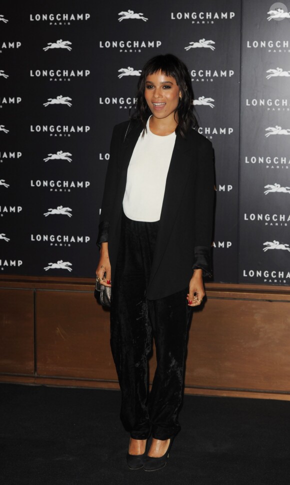 Zoë Kravitz assiste à l'inauguration de la nouvelle boutique Longchamp sur Regent Street. Londres, le 14 septembre 2013.