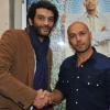 Eric Judor et Ramzy Bedia à Paris le 16 avril 2013 pour la présentation du film Mohamed Dubois