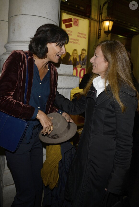 Ines de la Fressange, Anne Gravoin lors de la générale de la pièce Nina au Théâtre Edouard VII à Paris le 16 septembre 2013.