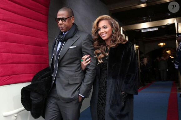 Beyoncé et Jay-Z à la cérémonie d'investiture de Barack Obama, à Washington, le 21 janvier 2013.